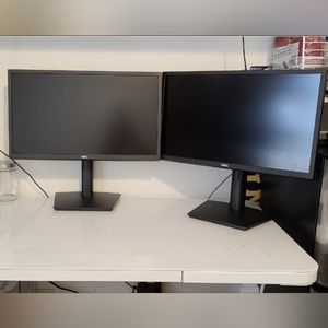 Two computer monitors